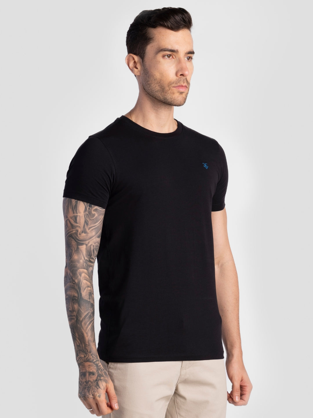 Black Pure Cotton T-Shirts for Men | Regular Fit Luxury Wear