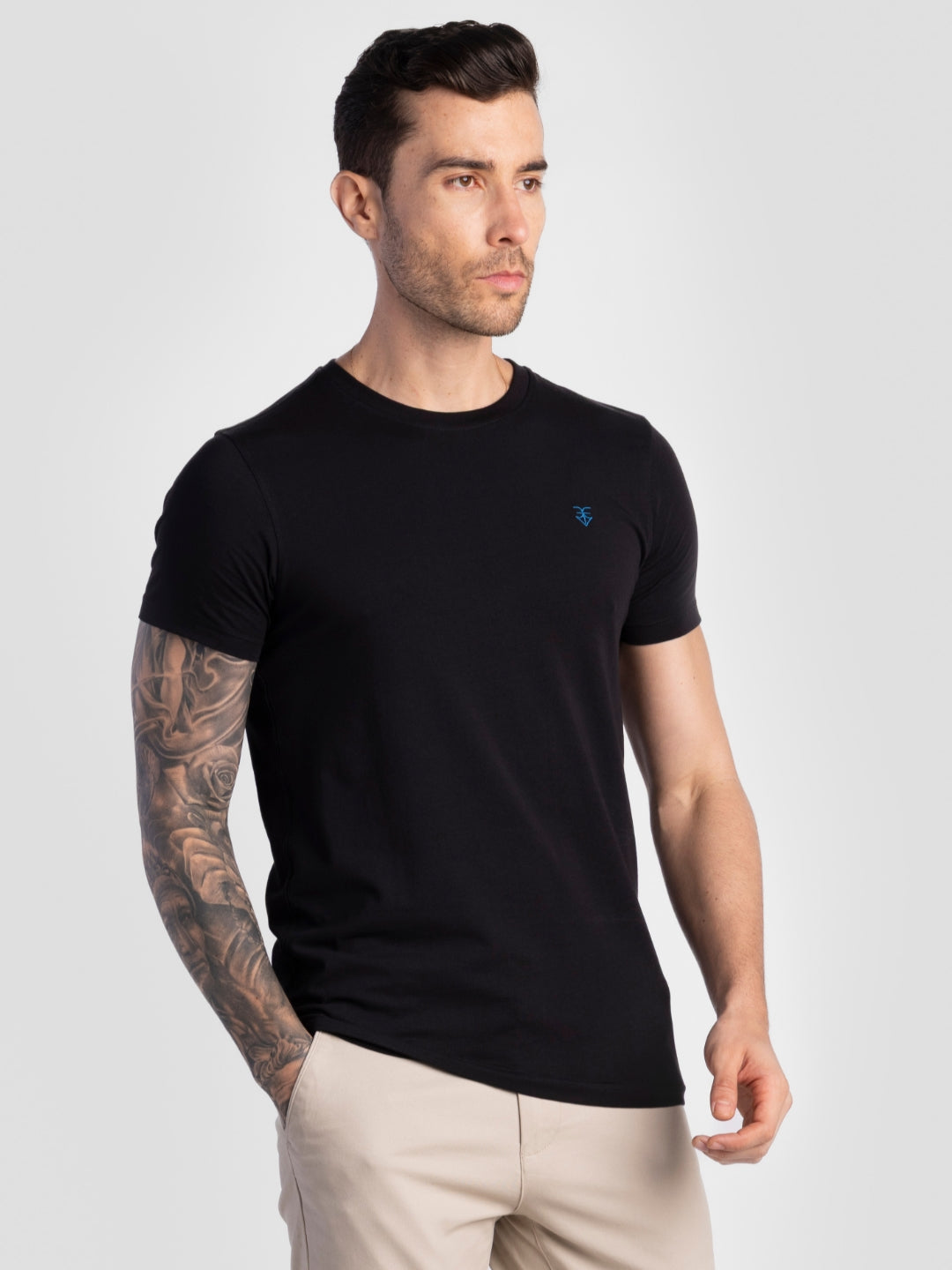 Black Pure Cotton T-Shirts for Men | Regular Fit Luxury Wear
