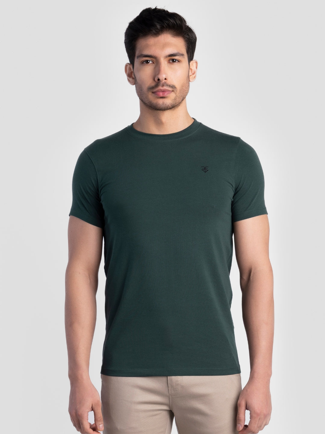 Bottle Green Pure Cotton T-Shirts for Men | Regular Fit Luxury Wear