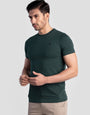 Bottle Green Pure Cotton T-Shirts for Men | Regular Fit Luxury Wear
