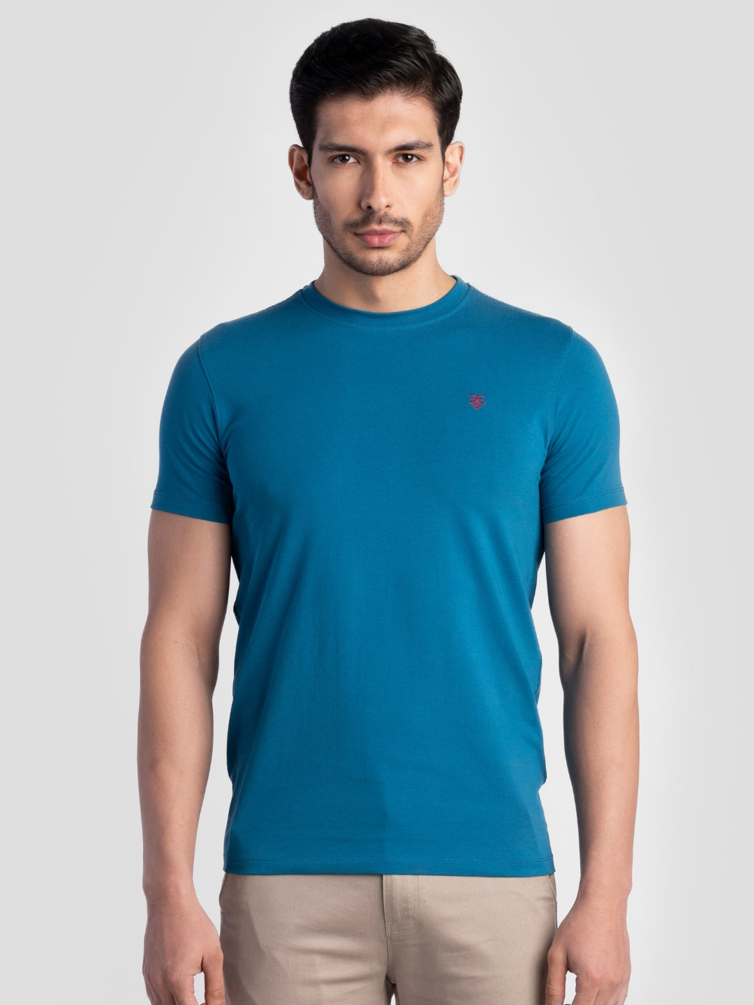 Teal Pure Cotton T-Shirts for Men | Regular Fit Luxury Wear