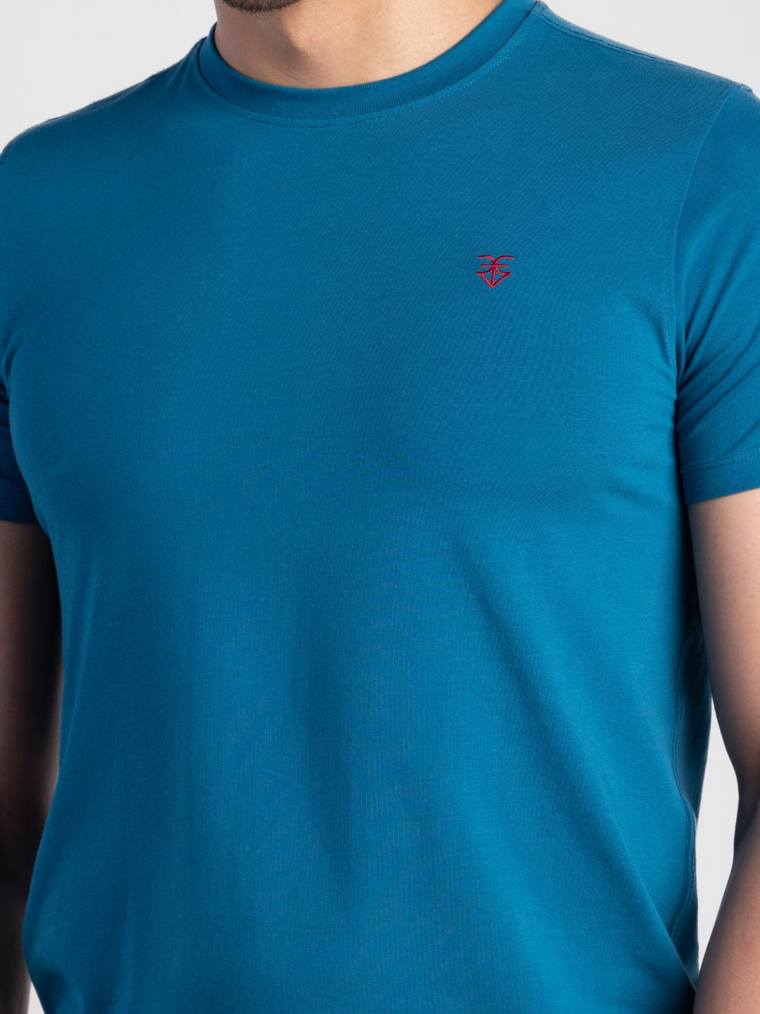 Teal Pure Cotton T-Shirts for Men | Regular Fit Luxury Wear