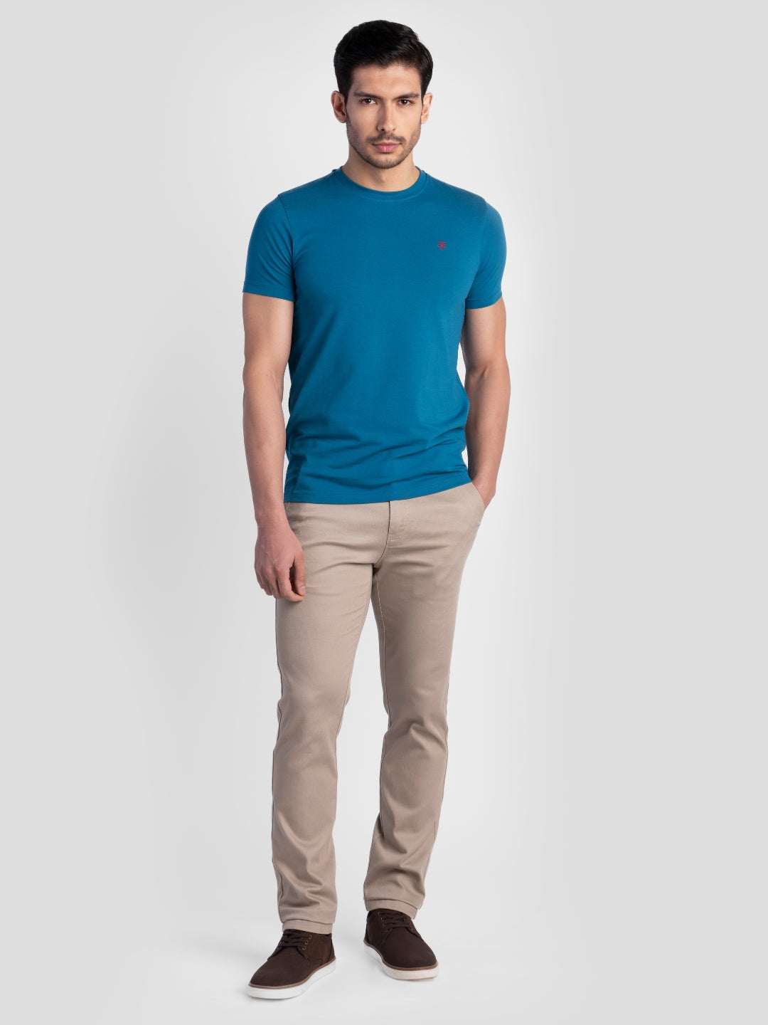 Teal Pure Cotton T-Shirts for Men | Regular Fit Luxury Wear