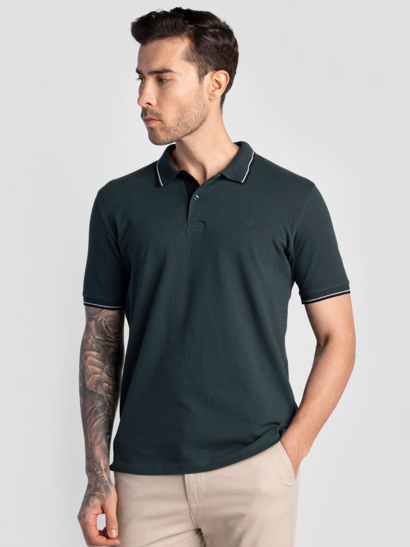 Bottle Green Pure Cotton T-Shirts for Men | Regular Fit Luxury Wear