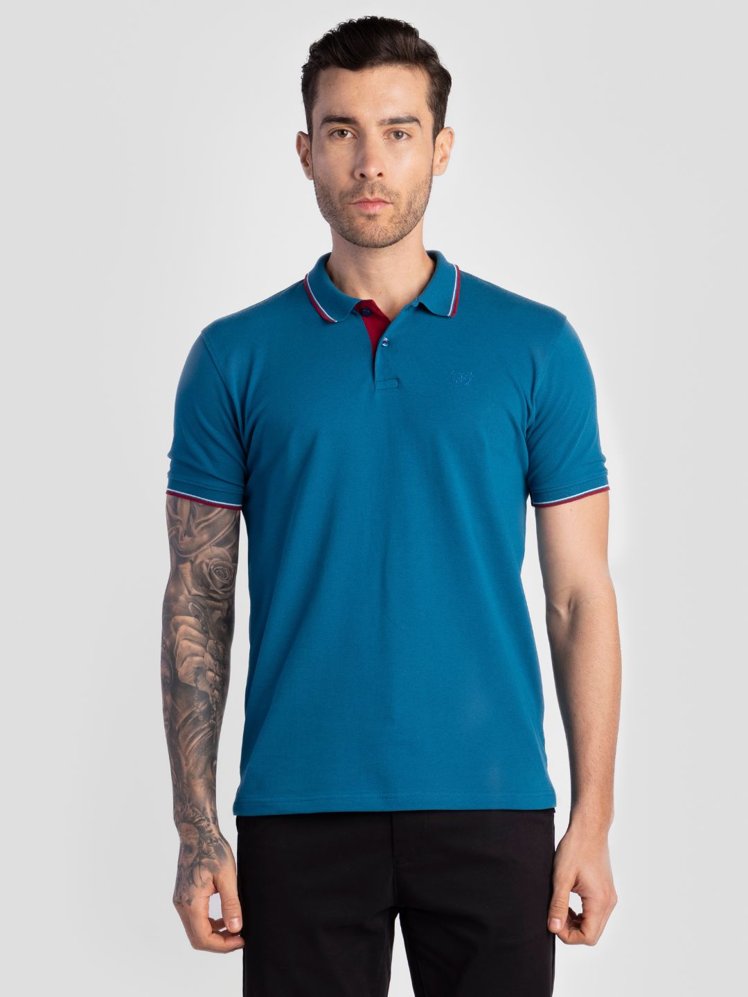 Teal Pure Cotton T-Shirts for Men | Regular Fit Luxury Wear