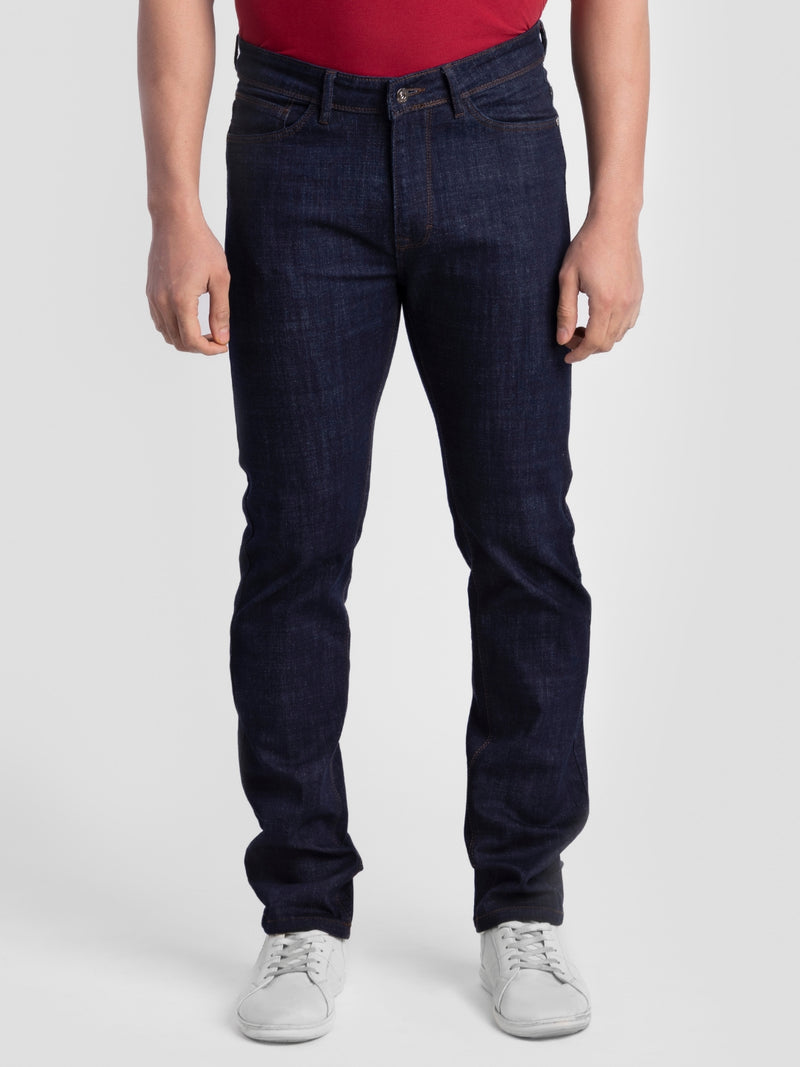 INDIGO Poly Cotton Blend Jeans for Men | Regular Fit Luxury Wear