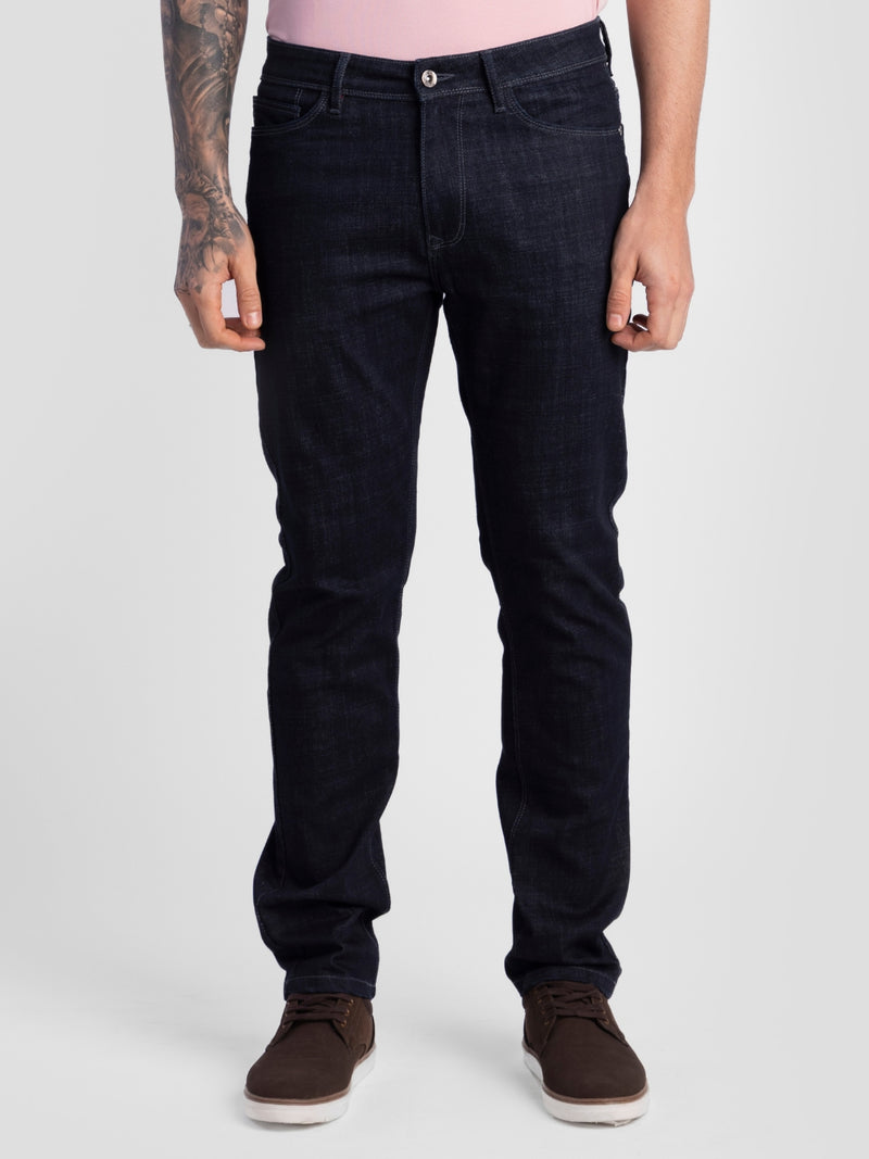INDIGO Poly Cotton Blend Jeans for Men | Regular Fit Luxury Wear