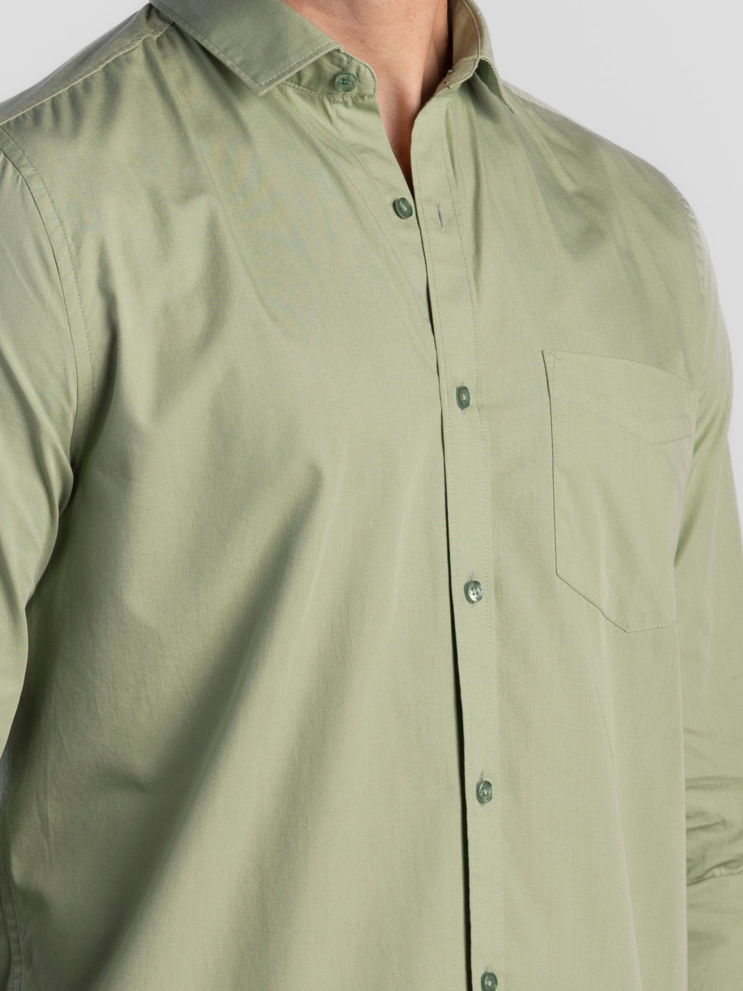 Green Pure Cotton Shirts for Men | Slim Fit Luxury Wear