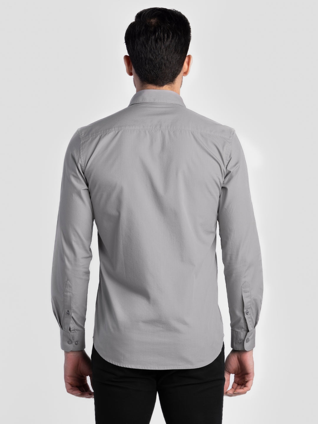 Grey Pure Cotton Shirts for Men | Slim Fit Luxury Wear