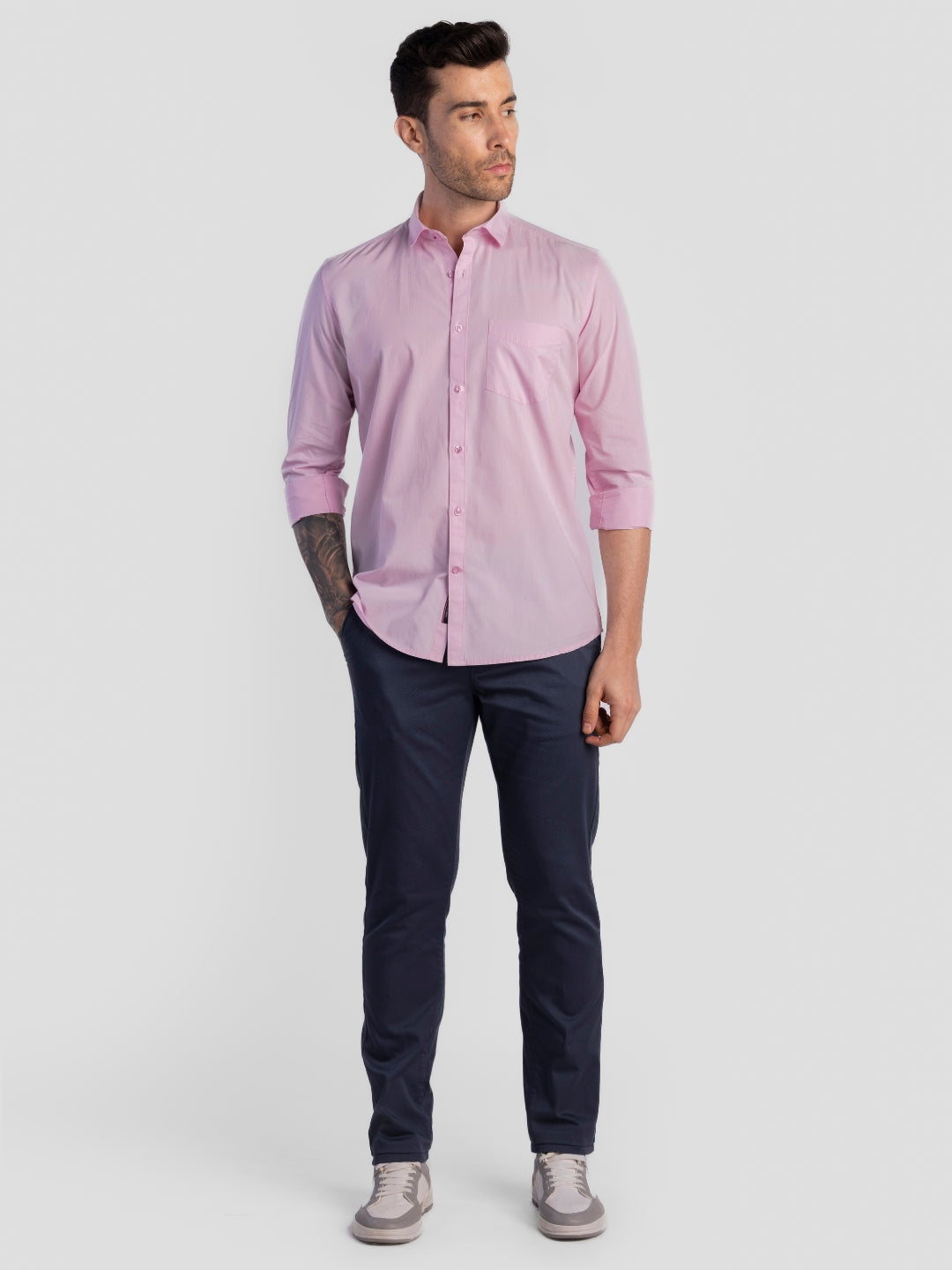 Pink Pure Cotton Shirts for Men | Slim Fit Luxury Wear