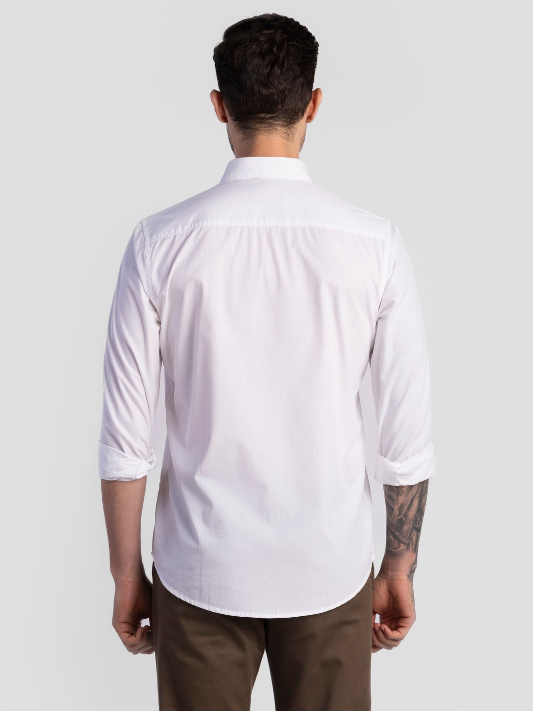 White Pure Cotton Shirts for Men | Slim Fit Luxury Wear