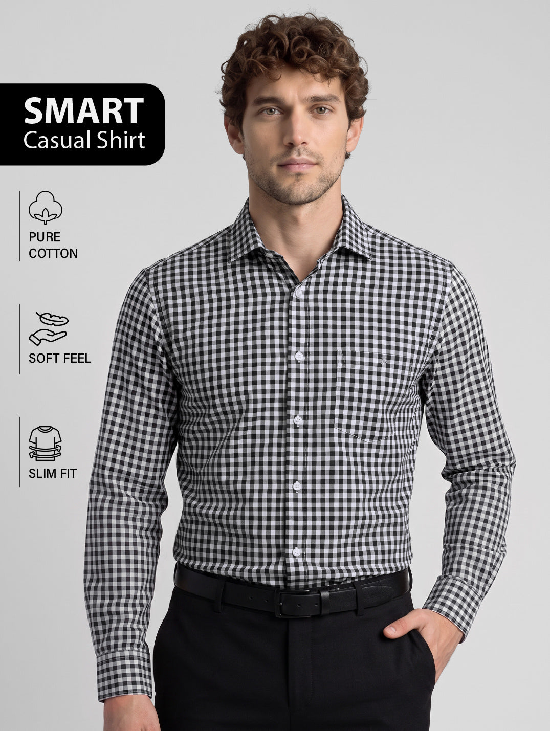 Slim Fit Shirt Black/White