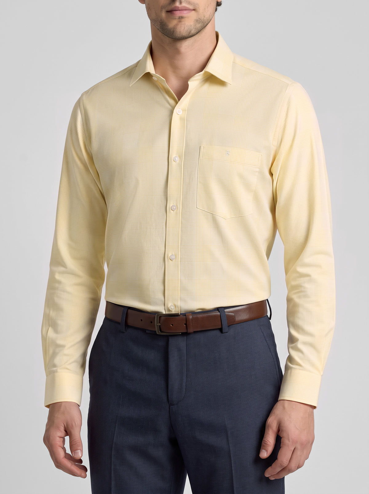 Slim Fit Shirt Yellow/White