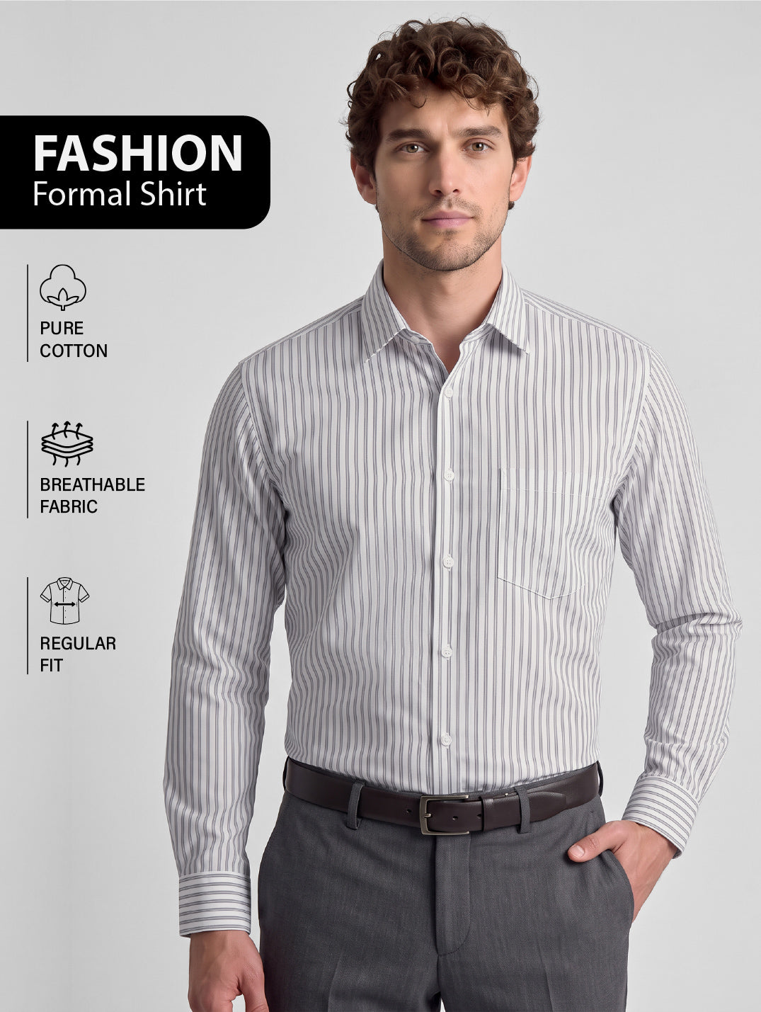 Regular Fit Shirt Grey