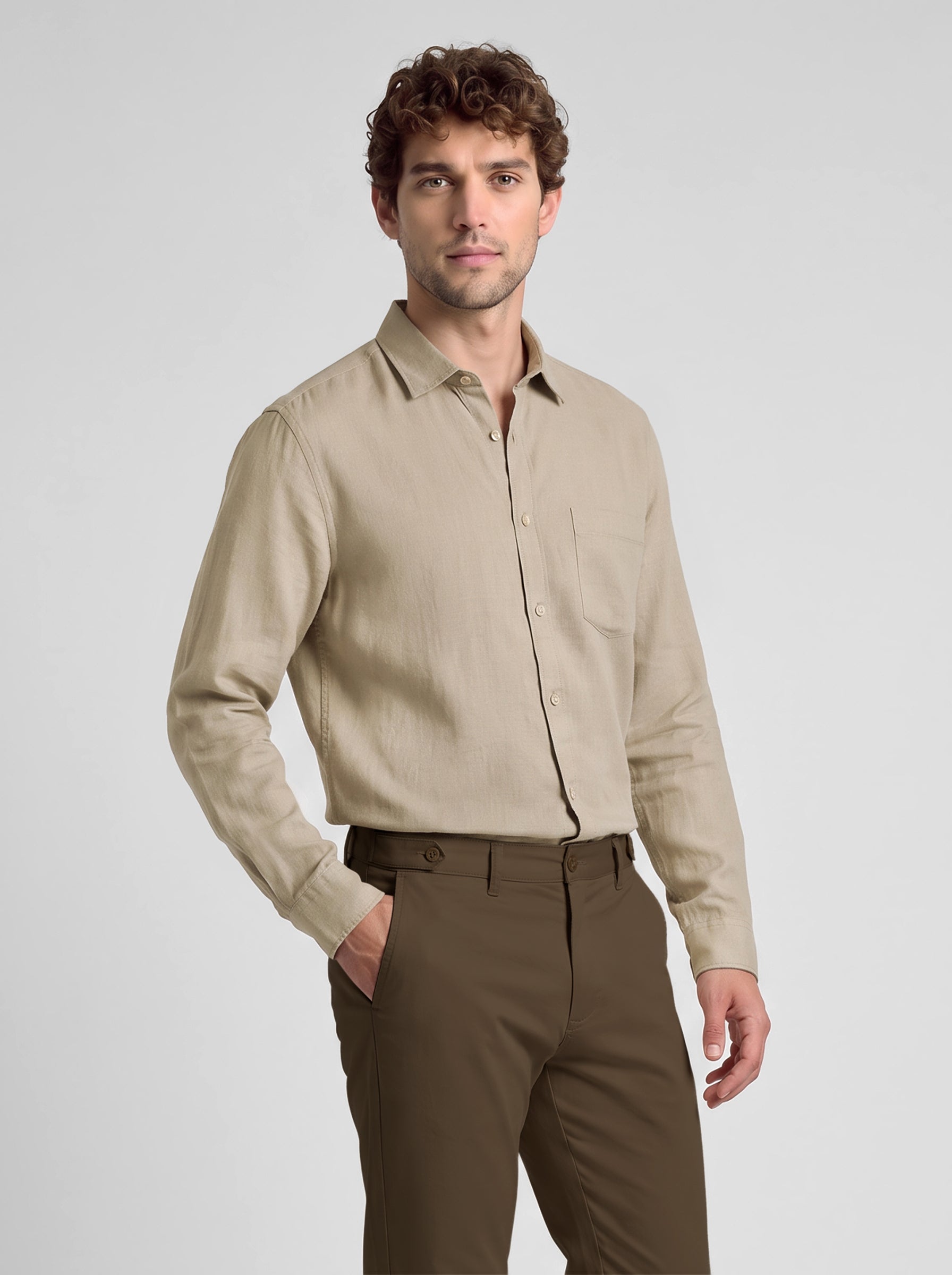 Slim Fit Shirt Beige