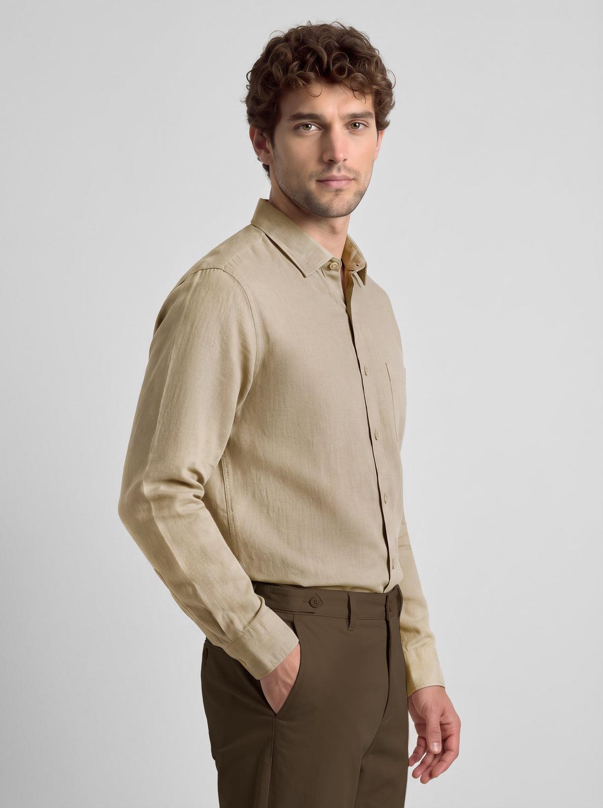 Slim Fit Shirt Beige