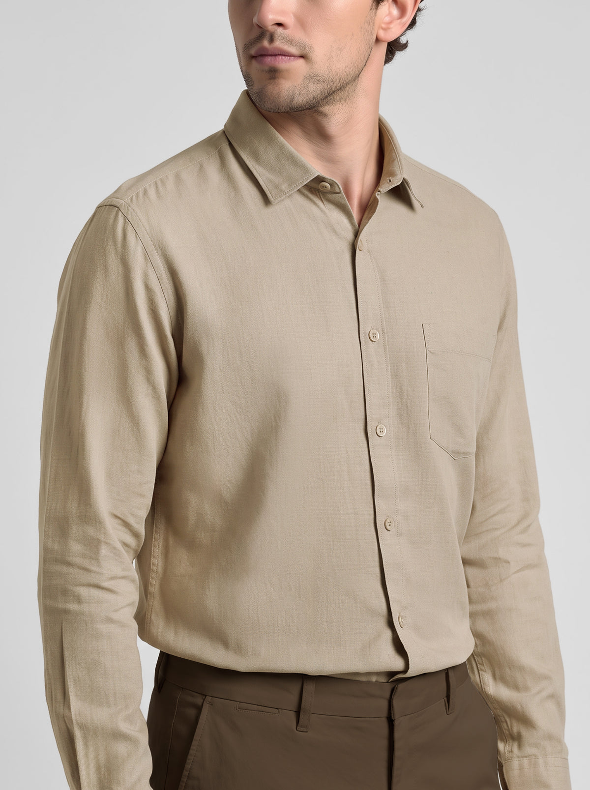 Slim Fit Shirt Beige