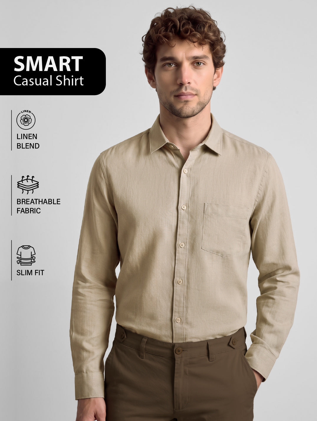 Slim Fit Shirt Beige