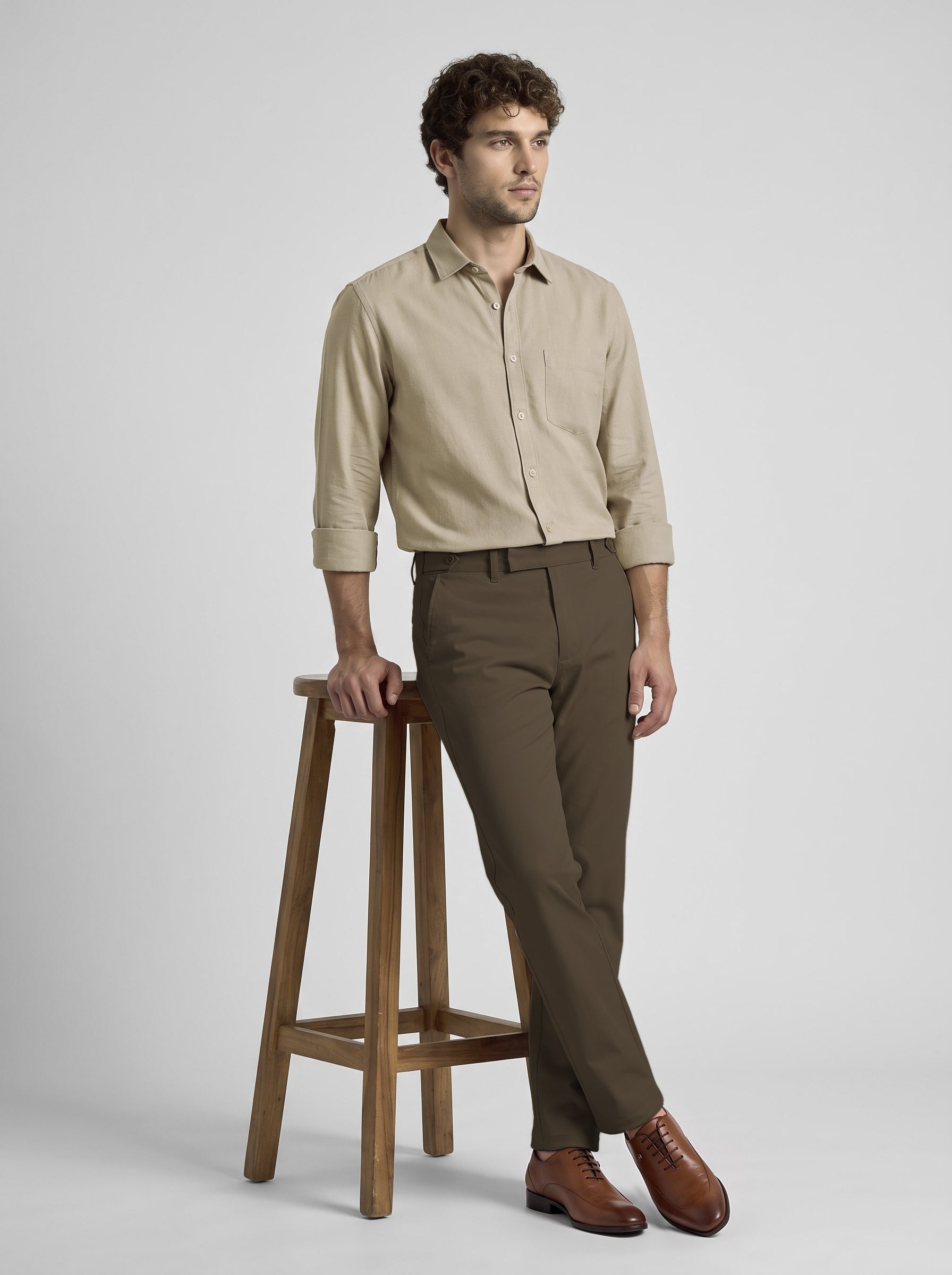 Slim Fit Shirt Beige