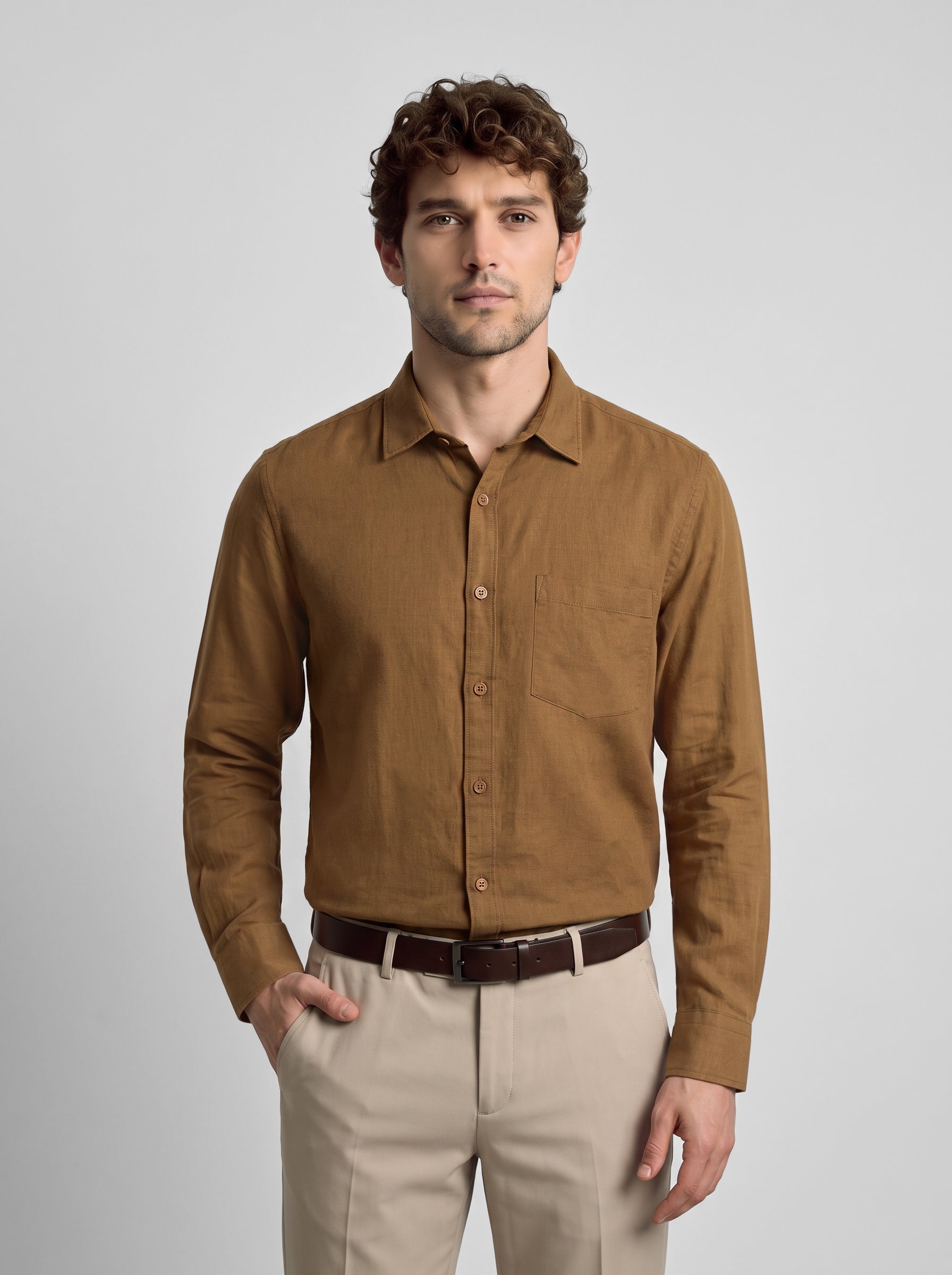 Slim Fit Shirt Brown