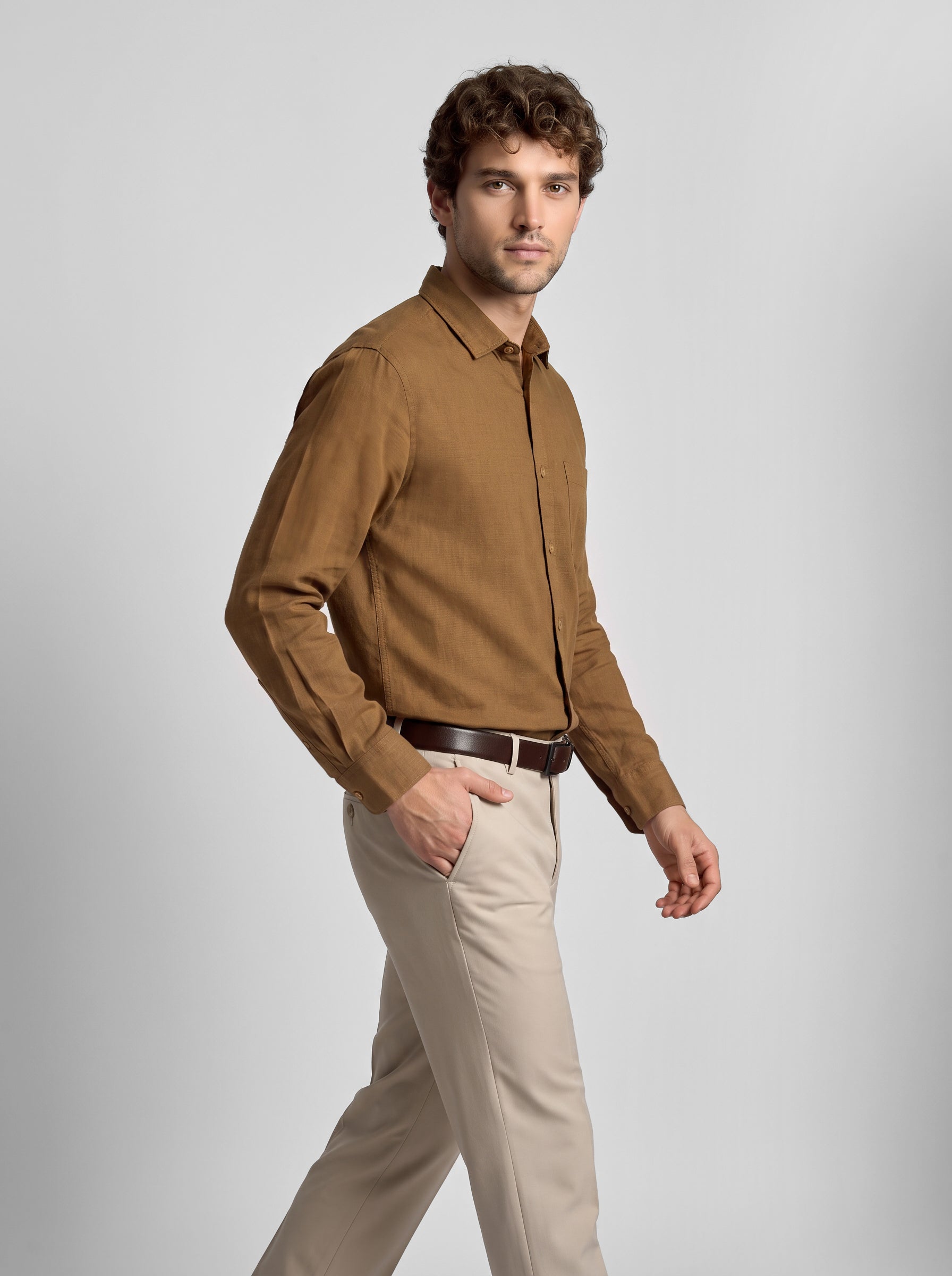 Slim Fit Shirt Brown