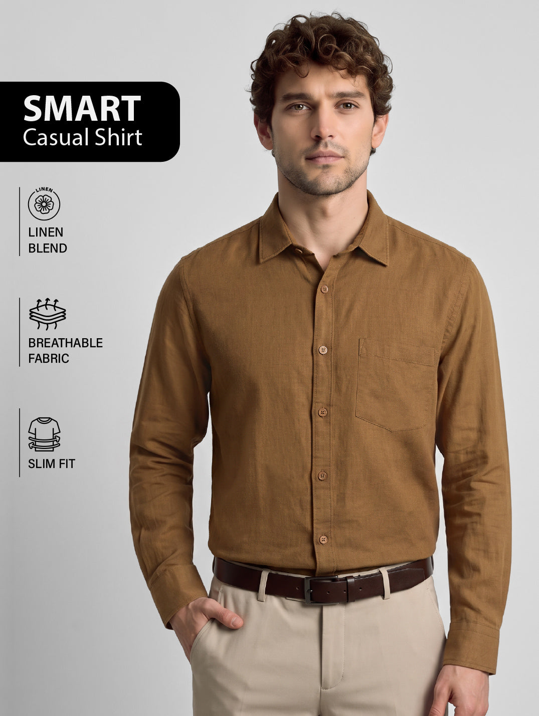 Slim Fit Shirt Brown