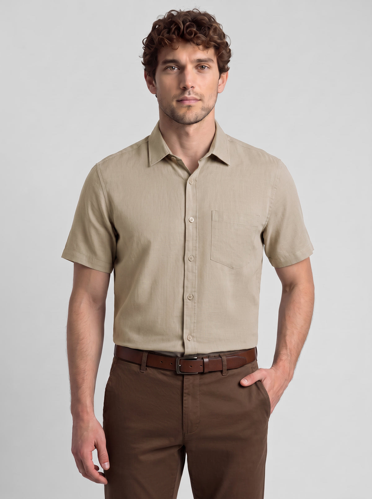 Slim Fit Shirt Beige