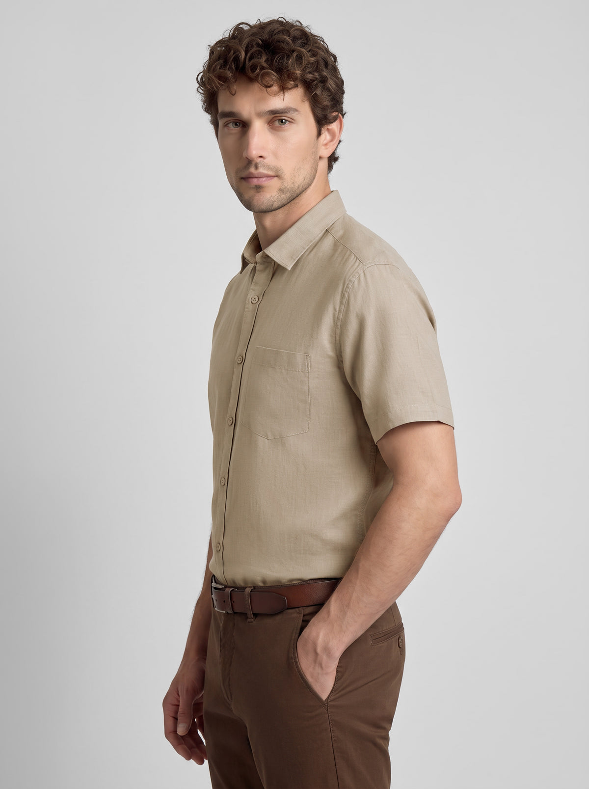 Slim Fit Shirt Beige