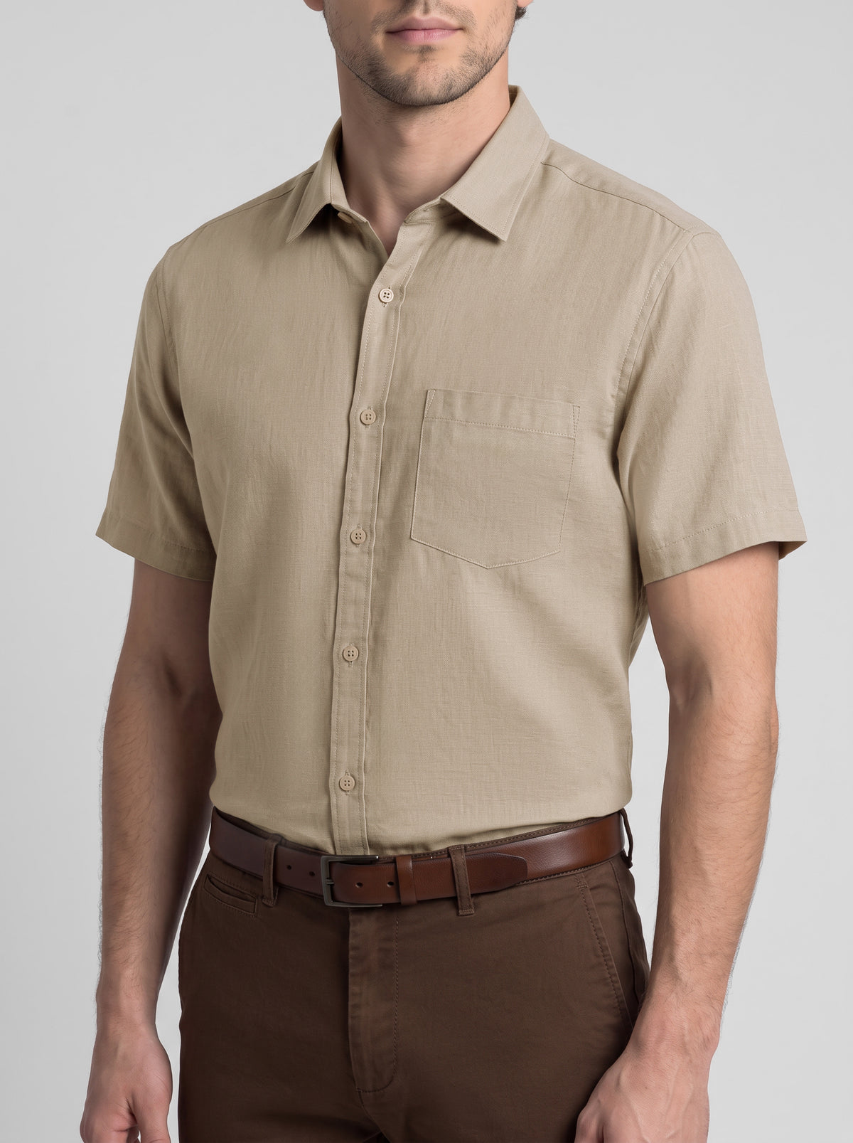 Slim Fit Shirt Beige