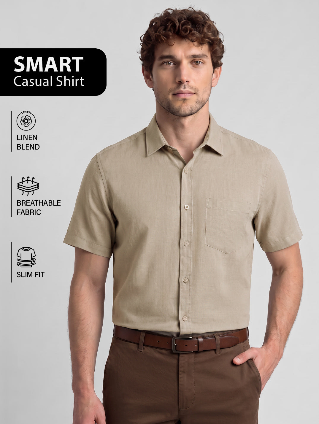 Slim Fit Shirt Beige