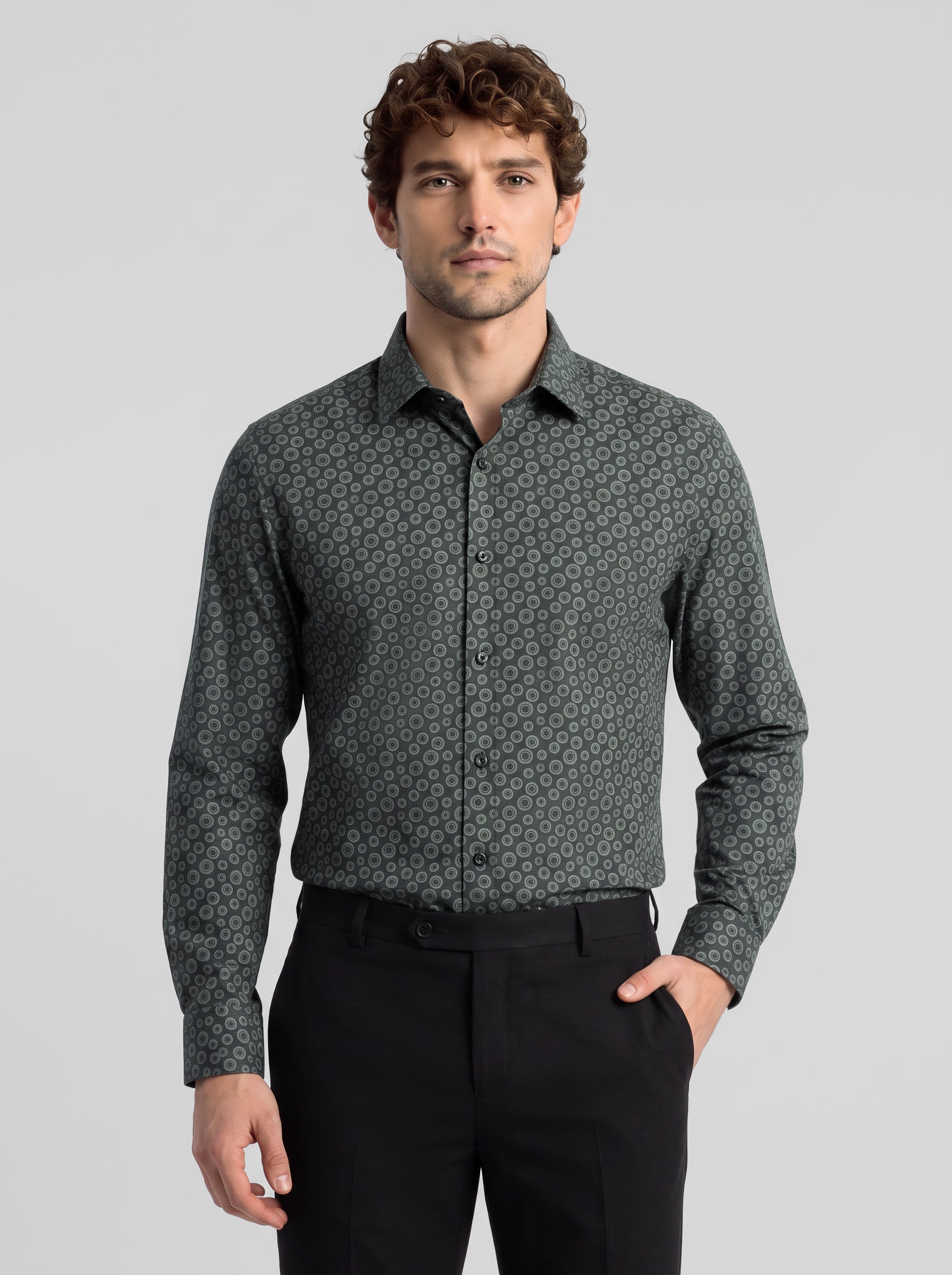 Slim Fit Shirt Dark Grey