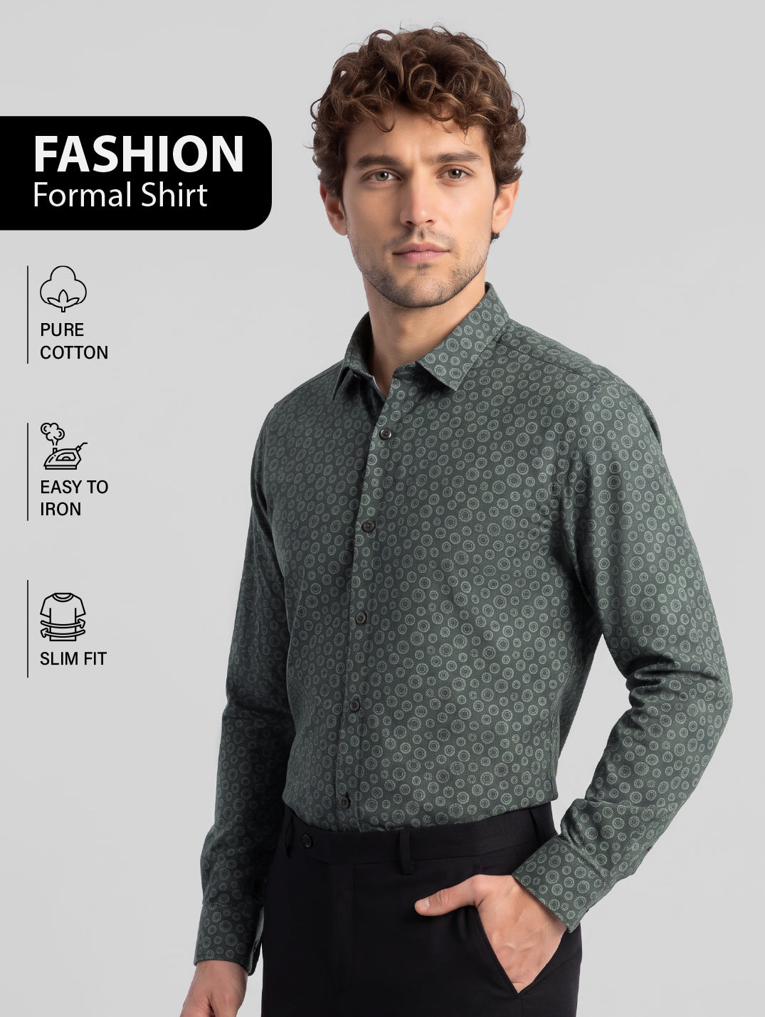 Slim Fit Shirt Dark Grey